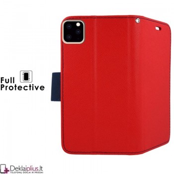 Telone fancy dėklas su skyreliais - raudonas (telefonui Apple Iphone 11 Pro)